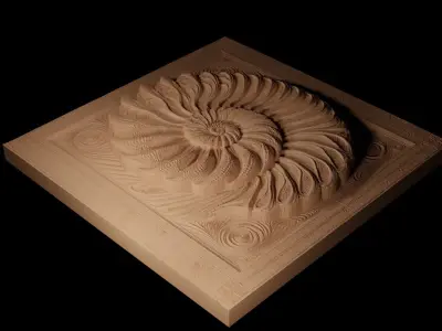 Sea Shell Mystery Sandcasting Bas High Relief CNC 3D print model