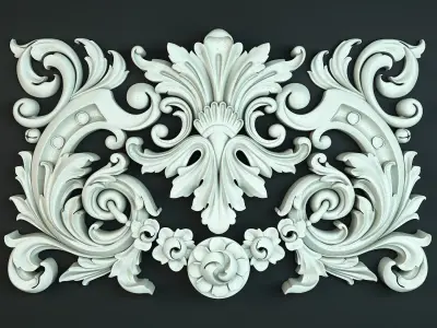 Decorative Floral Ornament-03 3D model