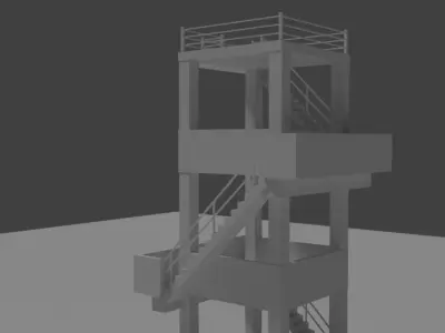 Tower House Low-poly 3D model purchase