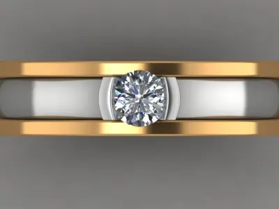 BVLGARI Ring with Diamond 4mm 3D print model