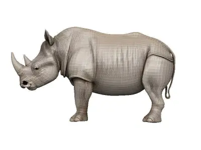 Rhino Low-poly 3D model shop