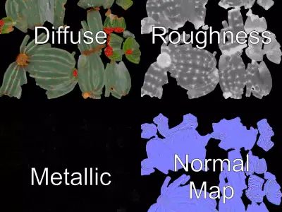 Cactus Blossom model pack Low-poly 3D model