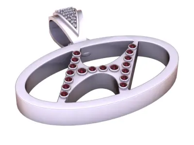 gold peace pendant 3D print model