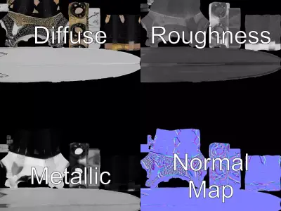 Medieval Black Sword model pack Low-poly 3D model