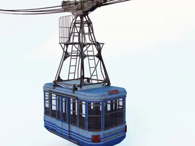 Cableway cable car - cable car 3D model