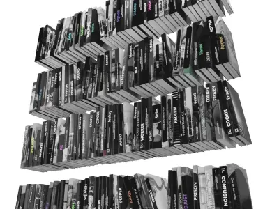 Books 150 pieces 3-2-2 Low-poly 3D model