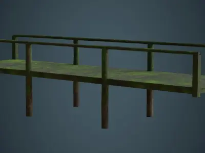 Plank Bridge 2C Low-poly 3D model