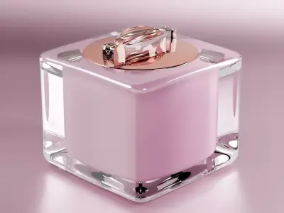 Luxury Pink Glass Cosmetic  Product Packaging Design 3D model