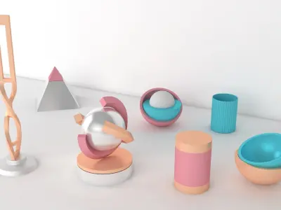 Desktop Set 3D model