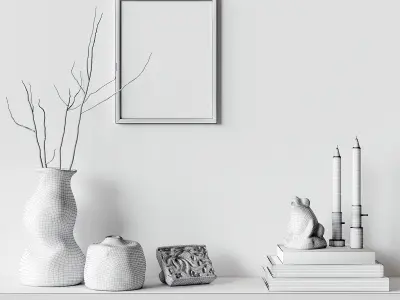 Decorative set with vases 3D model