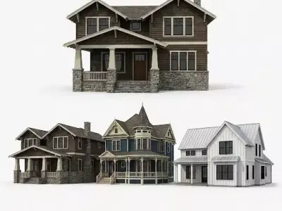 3d model houses Low-poly 3D model