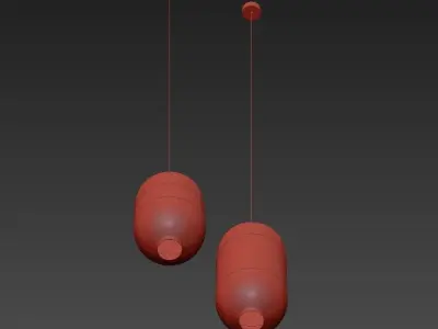 COCOON two spheres hanging from ceiling 3D model