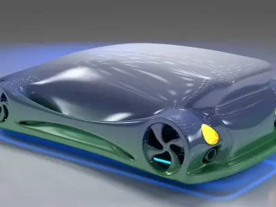 Futuristic Car HD 09 3D model