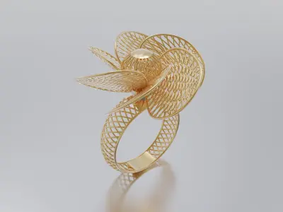 women ring 3D print model 2