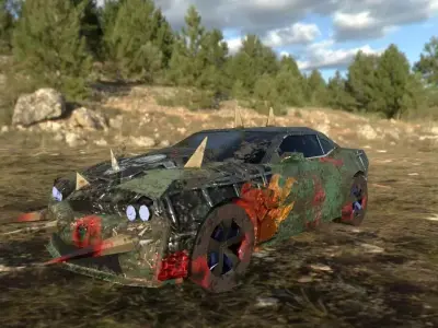 death race low poly car game ready  Low-poly 3D model