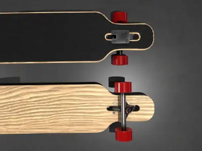 Longboard two longboards Low-poly 3D model