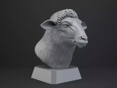 Sheep Bust - Animal Figurine 3D print model