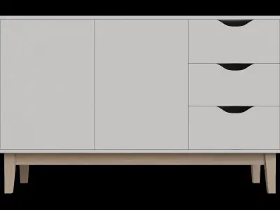 White Buffet Unit 3D model