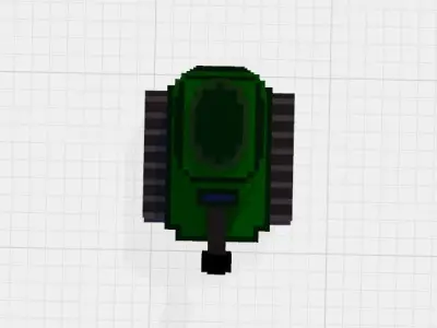 3D  Voxel tank Low-poly 3D model