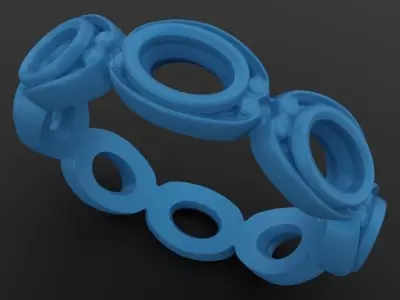 Oval Gems Ring 3D print model