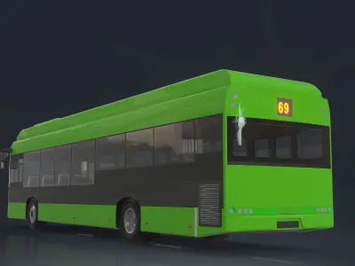 public transport vehicle tour bus Low-poly 3D model