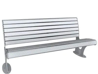 Bench Outdoor Garden Benches Low-poly 3D model