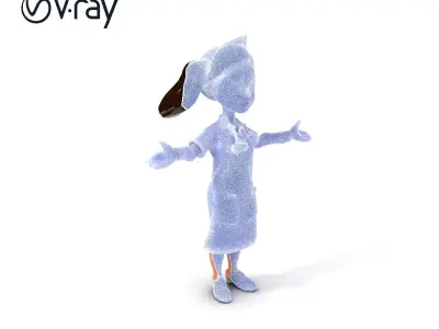 Friendly Cartoon Nurse Character D Model  Fully Low-poly 3D model