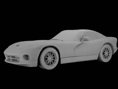 1999 Dodge Viper Gts Acr High-Detail Sports Car 3D Model  3D model