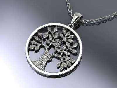 Jewelry  Tree Pendant Gold MK-048 3D print model