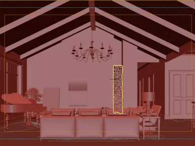 Parisian interior scene 3D model