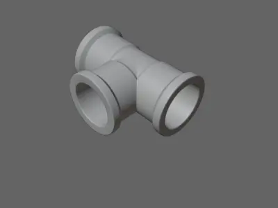 Pipe T PVC - Water - Cano 3D model