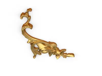 Classic carved corner decor ornament  344 3D model