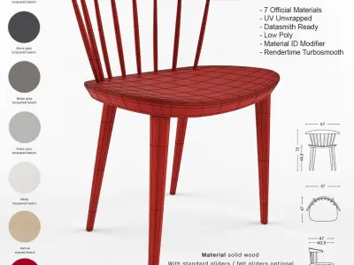 HAY J104 Chair Low-poly 3D model