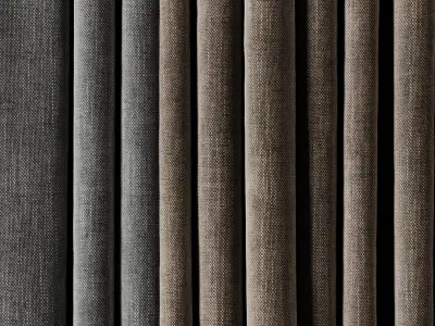 Low width curtains 01 Low-poly 3D model