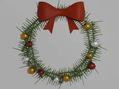 Christmas wreath Low-poly 3D model