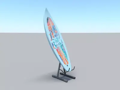 surfboard V2 Low-poly 3D model