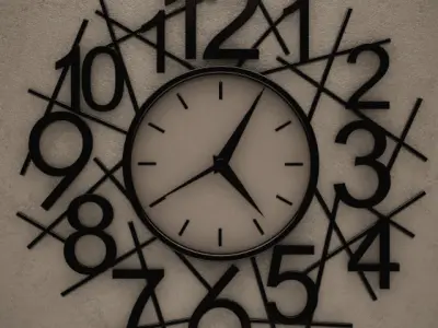 Messy Wall Clock 14 3D model