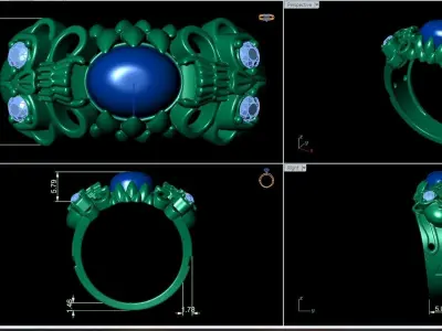 Skull Diamond Ring 3D print model