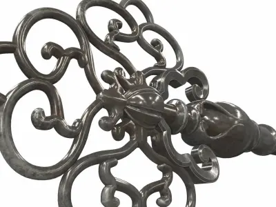 Skeleton ornamental key 7 3D model