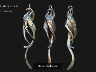 A Set of Abstract Bird Pendants 3D Model Collection