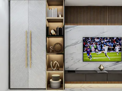 Modern TV Wall 03 Free 3D model