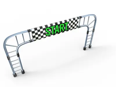 CheckPost checkpoint raceway with ladder Low-poly 3D model