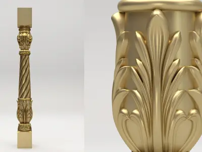 Carved Baluster 3D model