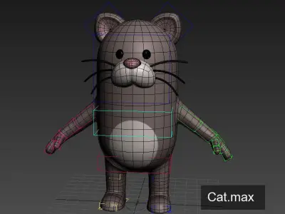 Rigged Cat Character 3D model