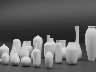 20 Modern Ceramic Flower Vases 3D model