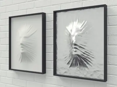 Art object composition face wall 3D model