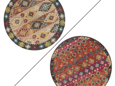 Round Rug Set 24 3D model
