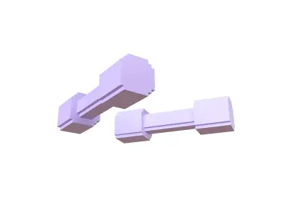 Voxel Style DumbBell v1 002 Low-poly 3D model