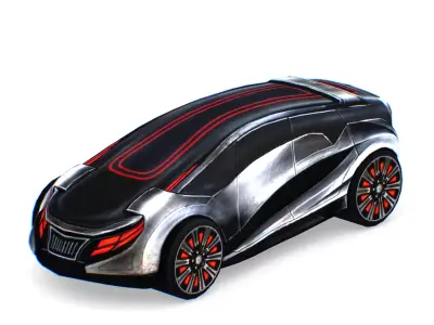 Cartoon Toy AR Racing Car 03 Low-poly 3D model