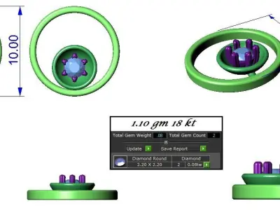 Pendant Earrings combo - 340 3D print model